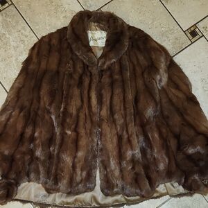 Projansky Vintage Brown Mink Fur Cape